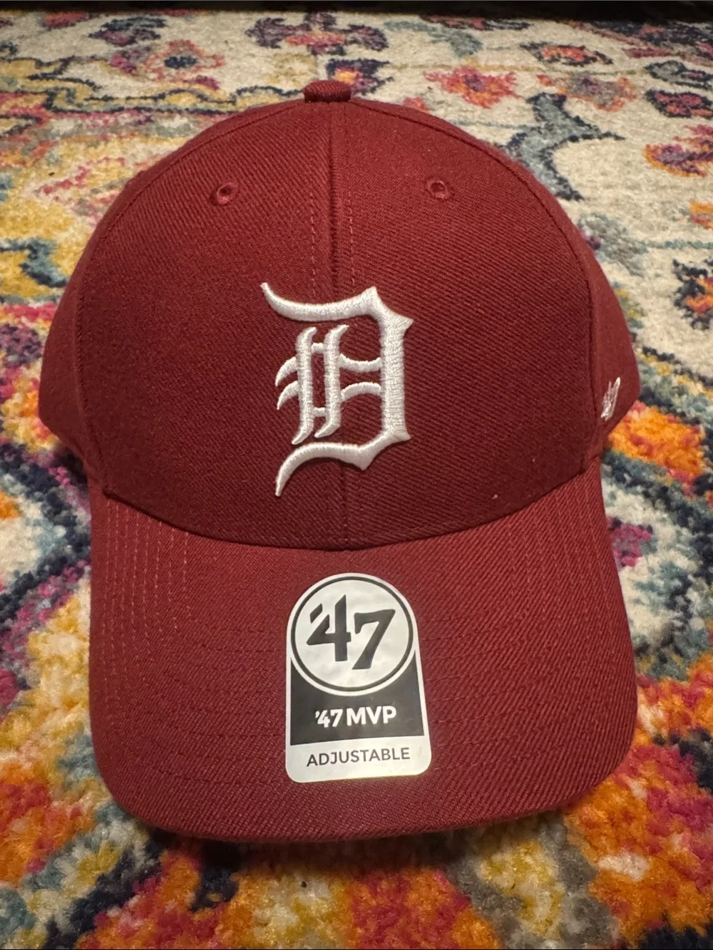 47 Maroon Baseball Cap with White 'D' Embroidered Logo
